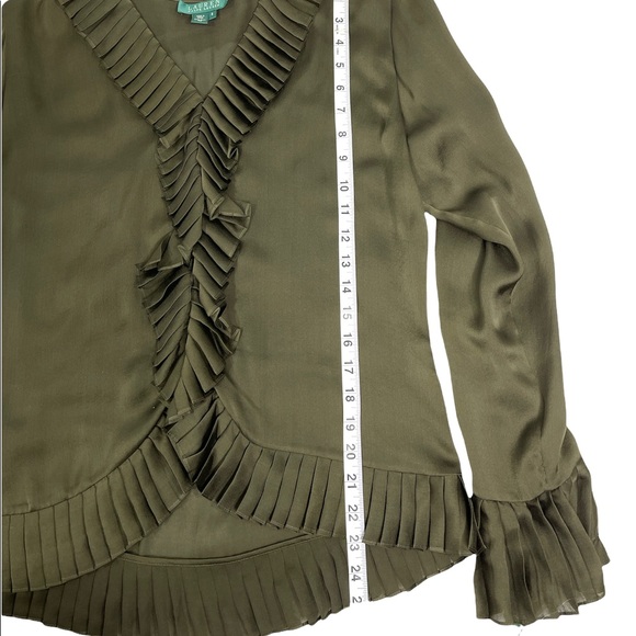 Lauren by Ralph Lauren Silk Ruffled Blouse - Picture 7 of 11